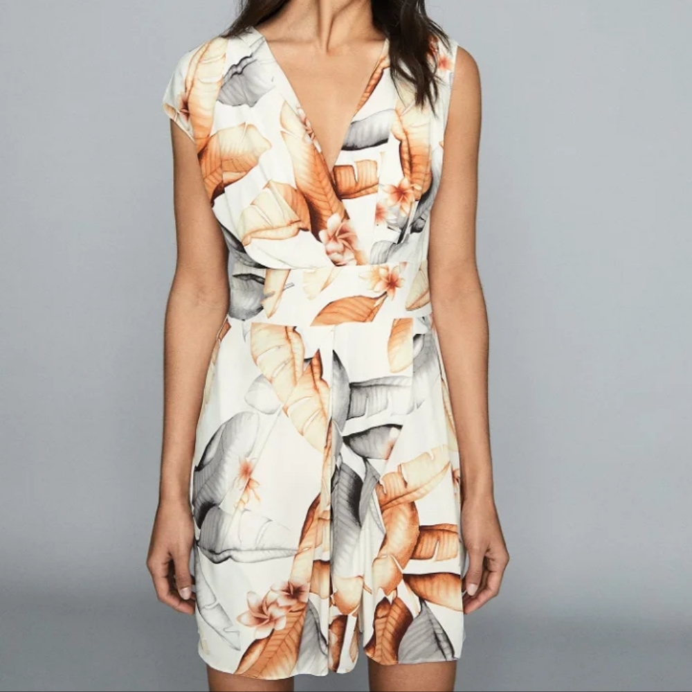 NWT REISS | $370 Dione Leaf Print Dress - Picture 4 of 7